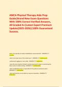     AMCA Physical Therapy Aide Prep Guide&vert;Brand New Exam Questions With 100&percnt; Correct Verified Answers&comma; All Graded A&plus;&vert;Latest Expert Premium Update&lpar;2025-2026&rpar;&vert;100&percnt; Guaranteed Success&period;
