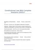 Constitutional Law With Correct Answers &lpar;2025&rpar;&excl;&excl;