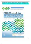 TESTBANK&colon; ETHICS AND LAW IN DENTAL HYGIENE 4TH EDITION &lpar;2023&rpar; COMPLETE TESTBANK&sol;ALL CHAPTERS 1-10