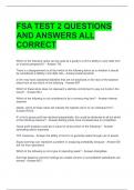 FSA TEST 2 QUESTIONS AND ANSWERS ALL CORRECT 