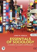 TEST BANK FOR ESSENTIALS OF SOCIOLOGY&colon; A DOWN TO EARTH APPROACH FOURTEENTH EDITION JAMES IM HENSLIN