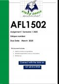 AFL1502 Assignment 1 ENGLISH &lpar;QUALITY ANSWERS&rpar; Semester 1 2025