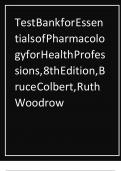 test bank for essentials of pharmacology for health professions 8thedition bruce colbert ruth woodrow&period;