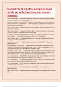 Nomad Pro test Latest complete Exam study set with Questions and correct Answers