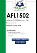AFL1502 Assignment 11 ISIZULU  &lpar;QUALITY ANSWERS&rpar; Semester 1 2025