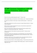 SCMN Quizzes Questions with All Correct Answers 2025 Latest Update