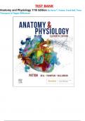 Test Bank For Anatomy and Physiology 11th Edition By Kevin T&period; Patton&comma; Frank Bell&comma; Terry Thompson & Peggie Williamson All Chapters 1-48