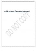 Exam &lpar;elaborations&rpar; AQA A Level Geography paper 2