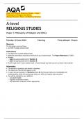 AQA&lowbar;2024&colon; A-level Religious Studies - Paper 1  Philosophy of Religion and Ethics&period;  &lpar;Merged Question Paper and Marking Scheme&rpar; 