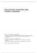 NUR 160 FINAL EXAM WITH 100&percnt; CORRECT ANSWERS
