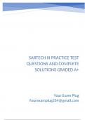 SARTECH III Practice Test Questions and Complete Solutions Graded A&plus;