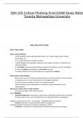 SSH 105 Critical Thinking Final EXAM Study Notes Toronto Metropolitan University