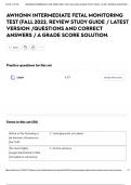 AWHONN INTERMEDIATE FETAL MONITORING TEST &lpar;FALL 2022&comma; REVIEW STUDY GUIDE &sol; LATEST VERSION &sol;QUESTIONS AND CORRECT ANSWERS &sol; A GRADE SCORE SOLUTION&period;