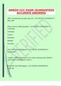 AMEDD CCC EXAM &vert;GUARANTEED ACCURATE ANSWERS