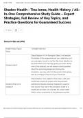 Shadow Health - Tina Jones&comma; Health History &sol; All-In-One Comprehensive Study Guide &ndash; Expert Strategies&comma; Full Review of Key Topics&comma; and Practice Questions for Guaranteed Success