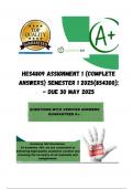 HES4809 Assignment 1 &lpar;COMPLETE ANSWERS&rpar; Semester 1 2025&lpar;854300&rpar;&semi; - DUE 30 May 2025 100&percnt; correct solutions and explanations&period;