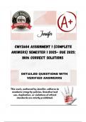 CMY2604 Assignment 1 &lpar;COMPLETE ANSWERS&rpar; Semester 1 2025- DUE 2025&semi; 100&percnt; correct solutions and explanations
