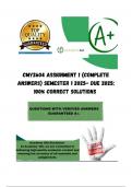 CMY2604 Assignment 1 &lpar;COMPLETE ANSWERS&rpar; Semester 1 2025- DUE 2025&semi; 100&percnt; correct solutions and explanations