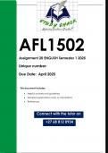 AFL1502 Assignment 20 ENGLISH &lpar;QUALITY ANSWERS&rpar; Semester 1 2025