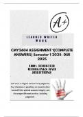 CMY2604 ASSIGNMENT 1&lpar;COMPLETE ANSWERS&rpar; Semester 1 2025- DUE 2025&semi; 100&percnt; correct solutions and explanations