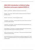 WGU D521-Introduction to Medical Coding Questions and answers Updated RATED A&plus;