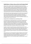 Health Behavior&colon; Substance Abuse and the Social Ecological Model