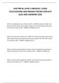 ELECTRICAL LEVEL 3 MODULE 1 LOAD CALCULATIONS AND BRANCH FEEDER CIRCUITS QUIZ AND ANSWERS 2025