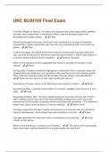  UNC BUSI100 Final Exam  Questions With 100&percnt; Correct Answers&period;