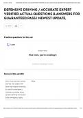 DEFENSIVE DRIVING &sol; ACCURATE EXPERT VERIFIED ACTUAL QUESTIONS & ANSWERS FOR GUARANTEED PASS &vert; NEWEST UPDATE&comma;