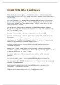 CHEM 101L UNC Final Exam questions and answers all are correct 2025 graded A&plus;