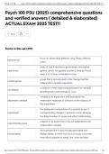 Psych 100 PSU &lpar;2025&rpar; comprehensive questions and verified answers &lpar; detailed & elaborated&rpar; ACTUAL EXAM 2025 TEST&excl;&excl;