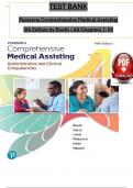 Test Bank For Pearson's Comprehensive Medical Assisting&comma; 5th Edition by Kristiana Sue M&period; Routh&comma; Diana Garza&comma; Jennifer Lam&eacute;&comma; Joseph J&period; Mistovich&comma; Jahangir Moini&comma; Jamie Nguyen Chapter 1-57