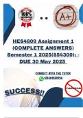 HES4809 Assignment 1 &lpar;COMPLETE ANSWERS&rpar; Semester 1 2025&lpar;854300&rpar;&semi; - DUE 30 May 2025