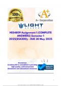 HES4809 Assignment 1 &lpar;COMPLETE ANSWERS&rpar; Semester 1 2025&lpar;854300&rpar;&semi; - DUE 30 May 2025 100&percnt; TRUSTED Complete&comma; trusted solutions and explanation