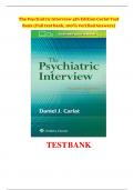 The Psychiatric Interview 4th Edition Carlat Test Bank