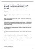 Biology 20 Alberta&colon; The Respiratory System Final Exam Questions Fully Solved&period;