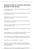Biology 20 Alberta&colon; Evolution Final Exam Questions Fully Solved&period;
