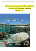 Solutions Manual Fundamentals of Corporate Finance  13th Edition Ross&comma; Westerfield&comma; and Jordan   Chapters 1 - 27