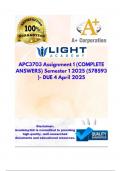 APC3703 Assignment 1 &lpar;COMPLETE ANSWERS&rpar; Semester 1 2025 &lpar;578593 &rpar;- DUE 4 April 2025&semi; 100&percnt; TRUSTED Complete&comma; trusted solutions and explanations