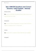 Epic AMB100 Questions and Correct Answers&sol; Latest Update &sol; Already Graded
