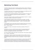 Marketing Test Bank Exam Questions and Correct Verified Answers 