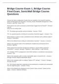 Bridge Course Exam 1 With Questions and Correct Answers