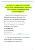 Lippincott - &lpar;Bone and Cartilage&rpar;  Actual Exam Questions With Reviewed  100&percnt; Correct Detailed Answers  Guaranteed Pass&excl;&excl; 