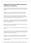 Biology 20 Final Exam &lpar;Alberta&rpar; Questions And Answers Graded A&plus;&period;
