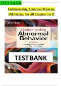 TEST BANK FOR UNDERSTANDING ABNORMAL BEHAVIOR BY SUE&comma; DAVID&comma; SUE&comma; DERALD WING&comma; SUE&comma; STANLEY&comma; SUE&comma; DIANE M&period; 10TH EDITION