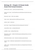 Biology 20 - Chapter 10 Study Guide Exam And Actual Answers&period;