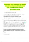Lippincotts - Male Reproductive Problems  Actual Exam Questions With Reviewed  100&percnt; Correct Detailed Answers   Guaranteed Pass&excl;&excl; 