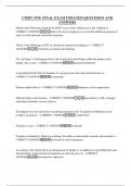 CMHT 4750 FINAL EXAM UPDATED QUESTIONS AND ANSWERS
