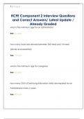 RCFE Component 2 Interview Questions  and Correct Answers&sol; Latest Update &sol;  Already Graded