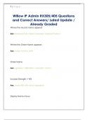 Willow IP Admin RX305&sol;405 Questions  and Correct Answers&sol; Latest Update &sol;  Already Graded